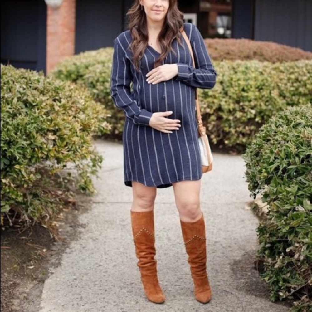 Anthro Cloth & Stone Stripe Tunic Dress Top - Picture 5 of 13